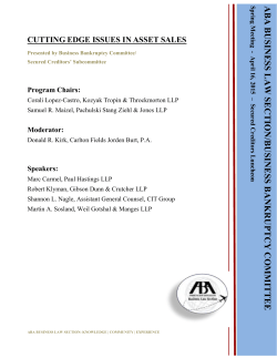 A BA B U SIN E SS LA W SE C TIO N /BU SIN ESS BA N K R U P TC