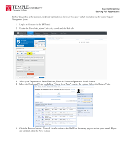 Expense Reporting Booking Rail Reservations Purpose