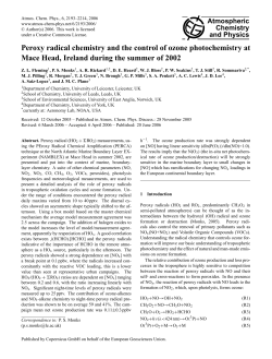 Peroxy radical chemistry and the control of ozone photochemistry at