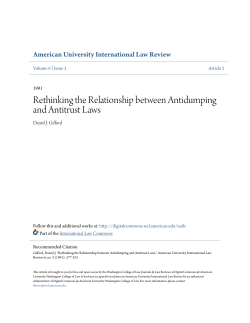 Rethinking the Relationship between Antidumping and Antitrust Laws