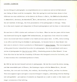 LUCIEN CLERGUE Lucien Clergue` s photographic