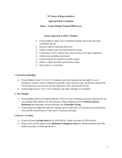 House &ndash; Senate Budget Proposal Differences