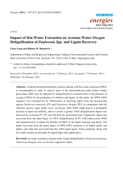 Impact of Hot-Water Extraction on Acetone-Water Oxygen