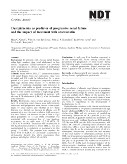 Dyslipidaemia as predictor of progressive renal