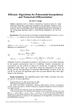Efficient Algorithms for Polynomial Interpolation and Numerical