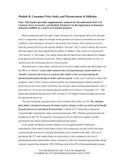 Supplementary Unit 2: Consumer Price Index and Measurement of