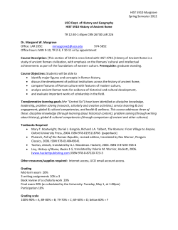 HIST 5910, History of Ancient Rome - UCO