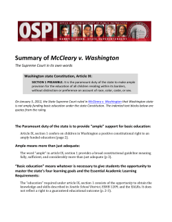 Summary of McCleary v. Washington