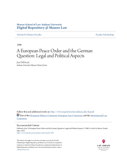 A European Peace Order and the German Question