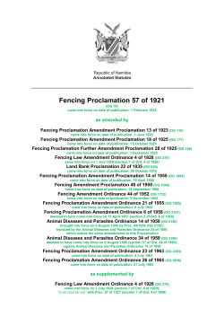 Fencing Proclamation 57 of 1921
