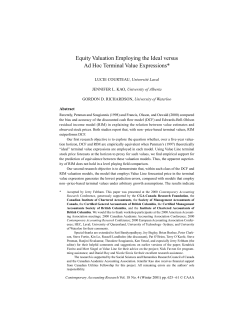 Equity Valuation Employing the Ideal versus Ad Hoc Terminal Value