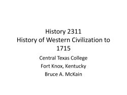 History 2311 History of Western Civilization to 1715
