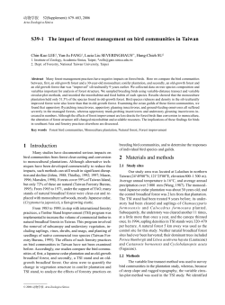 S39-1 The impact of forest management on bird communities in