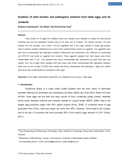 Isolation of total aerobic and pathogenic bacteria from table