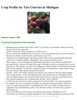 Crop Profile for Tart Cherries in Michigan