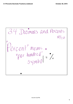 3 4 Percents Decimals Fractions.notebook