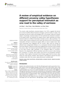 A review of empirical evidence on different uncanny valley