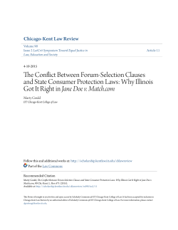 The Conflict Between Forum-Selection Clauses and State