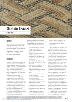 Blitz Latin Revisited - Cambridge Core