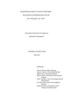 An Emotional Business: The Role of Emotional Intelligence in