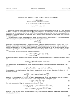 INTENSITY EFFECTS IN COMPTON SCATTERING