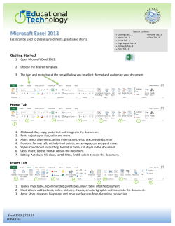 Microsoft Excel 2013 - Blue Valley Schools