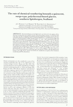 The rate of che:mical weathering beneath a quiescent, surge