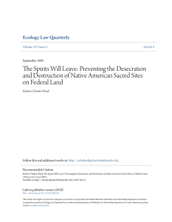 The Spirits Will Leave: Preventing the Desecration and Destruction