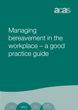 Managing bereavement in the workplace - a good practice