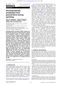 Running-specific prostheses limit ground