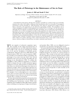 The Role of Pleiotropy in the Maintenance of Sex in Yeast