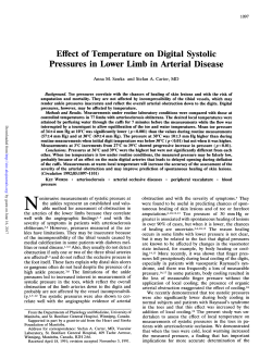 Effect of Temperature on Digital Systolic Pressures in