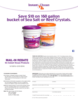 Save $10 on 160 gallon bucket of Sea Salt or Reef Crystals.
