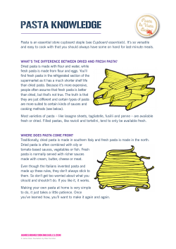Pasta knowledge - Jamie`s Home Cooking Skills