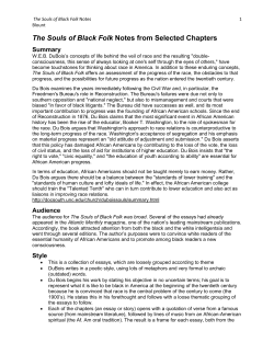 The Souls of Black Folk Notes from Selected Chapters