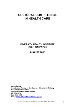 towards a diversity health institute position on