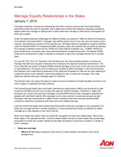 Marriage Equality Relationships in the States