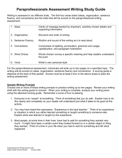 Paraprofessionals Assessment Writing Study Guide - Salem