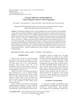 Genotypic Differences and Heritability for Various Polygenic Traits in
