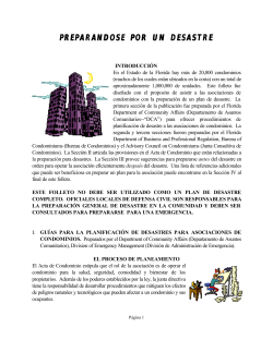 PREPARANDOSE POR UN DESASTRE