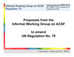 Proposals from the Informal Working Group on ACSF to amend UN