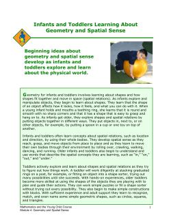 Infants and Toddlers Learning About Geometry and Spatial Sense
