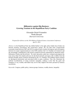 Billionaires against Big Business: Growing Tensions in the