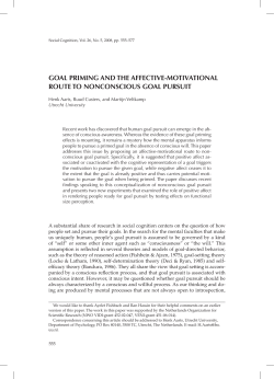 goal priming and the affective-motivational route to