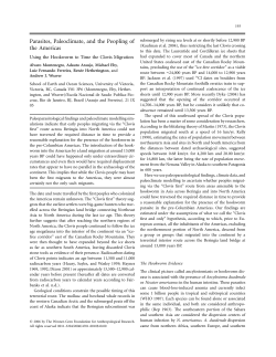 Parasites, Paleoclimate, and the Peopling of the Americas