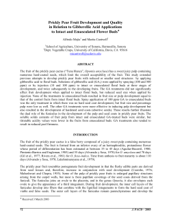 Prickly Pear Fruit Development and Quality in Relation to