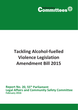 Tackling Alcohol-fuelled Violence Legislation Amendment Bill 2015
