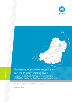Estimating open water evaporation for the Murray