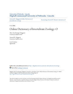 Online Dictionary of Invertebrate Zoology: O