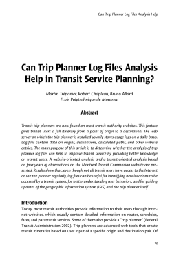 Can Trip Planner Log Files Analysis Help in